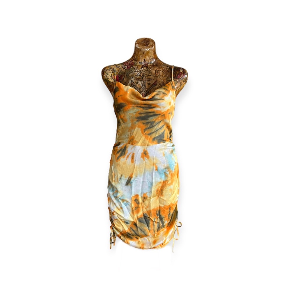Elegant Orange and Blue Women's Dress
